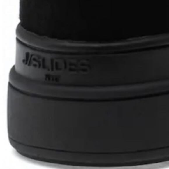 J/Slides NYC Nelly Black Women Winter Boot Size 7 Suede Faux Fur Waterproof New - Picture 7 of 11